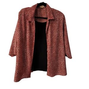 Womens Blouse with Built in Black Camisole 1X